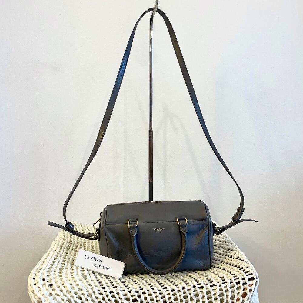 Saint Laurent YSL Duffle Baby Barrel Classic Mini Shoulder Bag Satchel Yves Gray